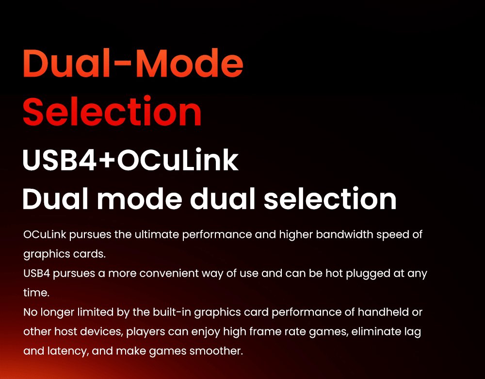 AOOSTAR XG76XT eGPU Dock with AMD Radeon RX 7600MXT GPU, 8GB GDDR6 RAM, 128bit, 1*USB 4.0, 1*Oculink, 1*HDMI, 2*DP, 1*Type-C, 100W Reverse Charging - EU Plug