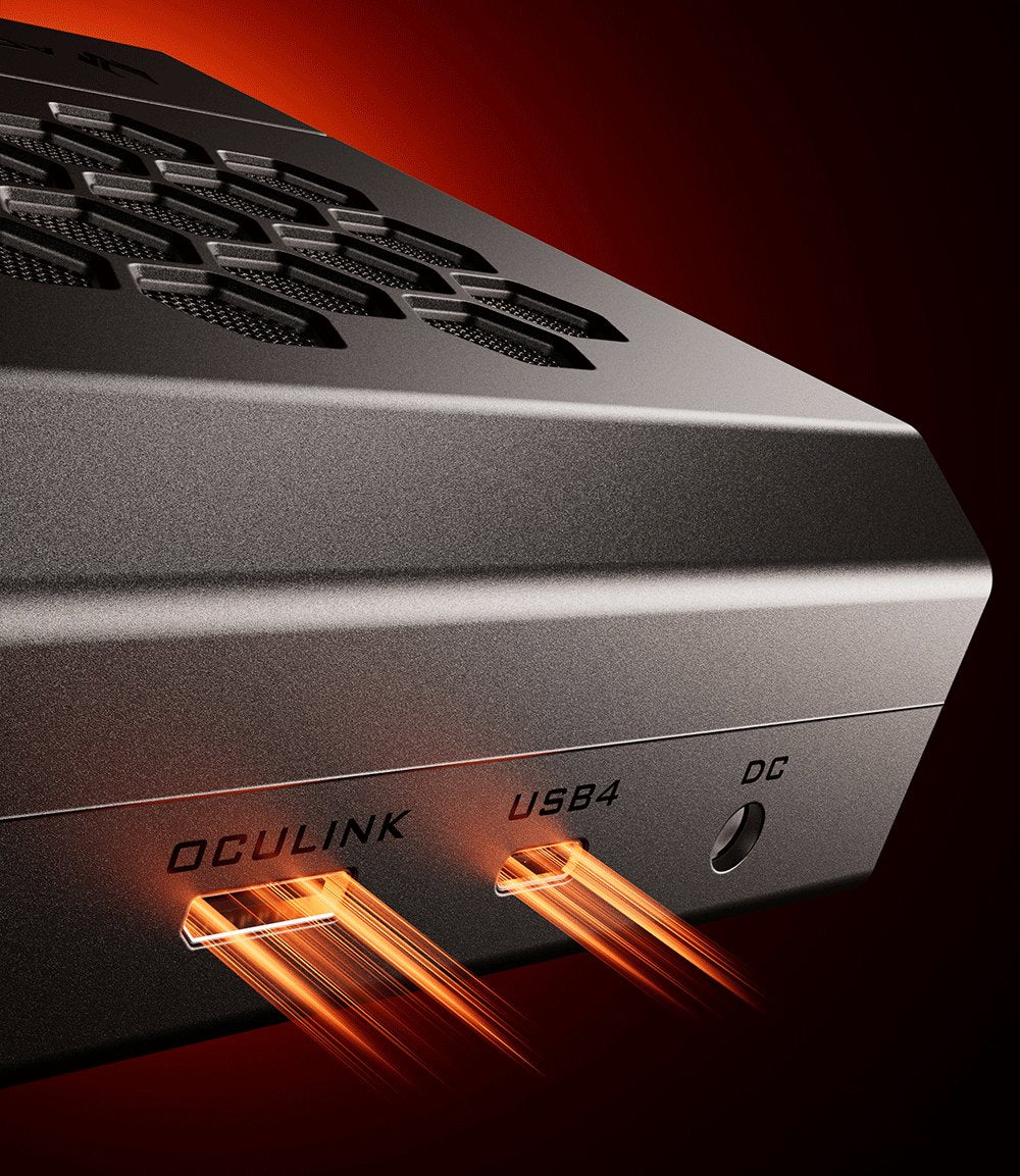 AOOSTAR XG76XT eGPU Dock with AMD Radeon RX 7600MXT GPU, 8GB GDDR6 RAM, 128bit, 1*USB 4.0, 1*Oculink, 1*HDMI, 2*DP, 1*Type-C, 100W Reverse Charging - EU Plug