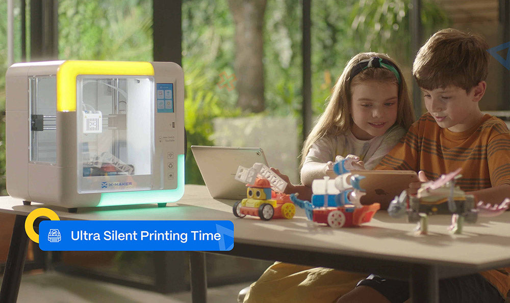 AOSEED X-MAKER 3D Printer for Kids and Beginner, Leveling-Free Bed, Wi-Fi Printing, Ultra Silent, App Control, PLA/ABS Filament Supported