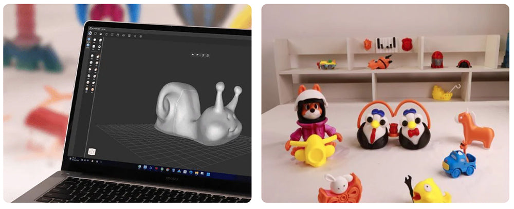 AOSEED X-MAKER 3D Printer for Kids and Beginners, 120 - 300 mm/s，Leveling-Free Bed, Wi-Fi Printing, Ultra Silent, App Control, PLA/ABS Filament Supported,150*150*150mm