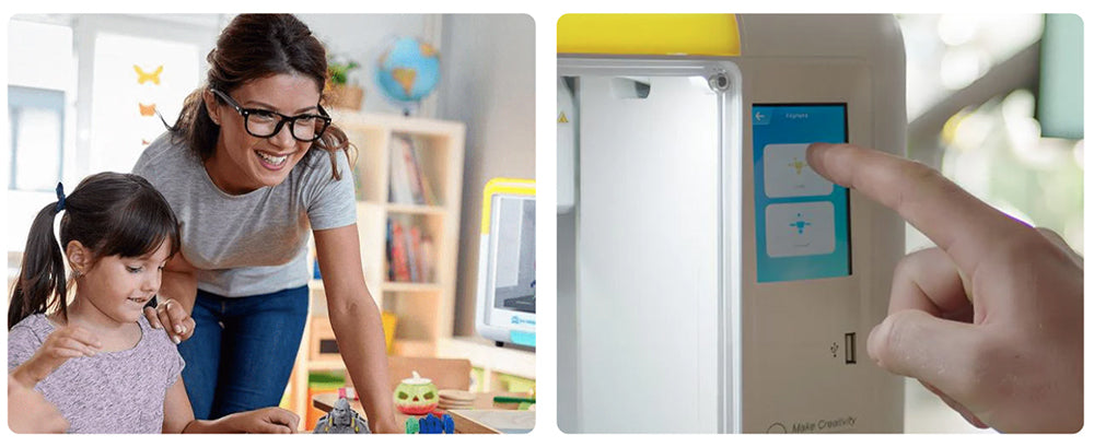 AOSEED X-MAKER 3D Printer for Kids and Beginners, 120 - 300 mm/s，Leveling-Free Bed, Wi-Fi Printing, Ultra Silent, App Control, PLA/ABS Filament Supported,150*150*150mm