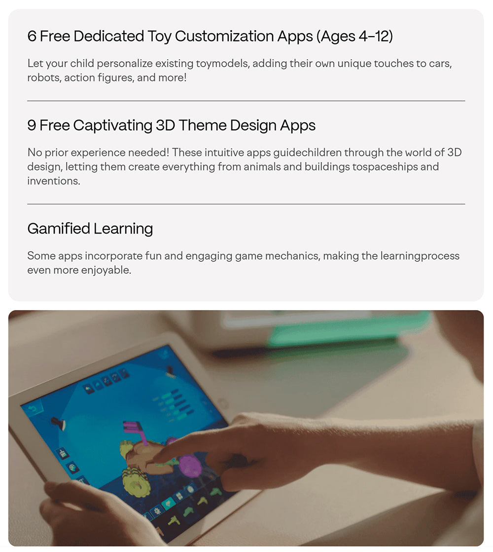 AOSEED X-MAKER 3D Printer for Kids and Beginners, 120 - 300 mm/s，Leveling-Free Bed, Wi-Fi Printing, Ultra Silent, App Control, PLA/ABS Filament Supported,150*150*150mm