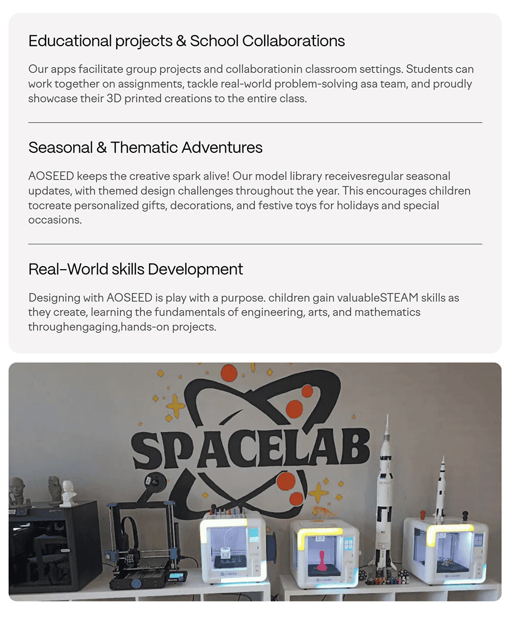 AOSEED X-MAKER 3D Printer for Kids and Beginners, 120 - 300 mm/s，Leveling-Free Bed, Wi-Fi Printing, Ultra Silent, App Control, PLA/ABS Filament Supported,150*150*150mm