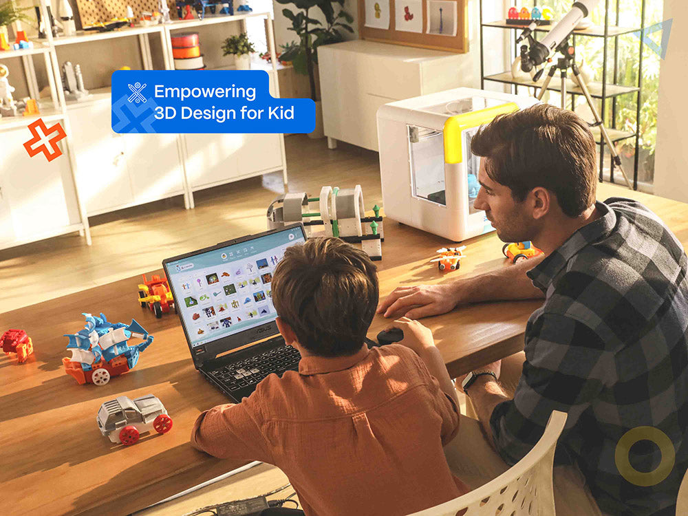 AOSEED X-MAKER 3D Printer for Kids and Beginner, Leveling-Free Bed, Wi-Fi Printing, Ultra Silent, App Control, PLA/ABS Filament Supported