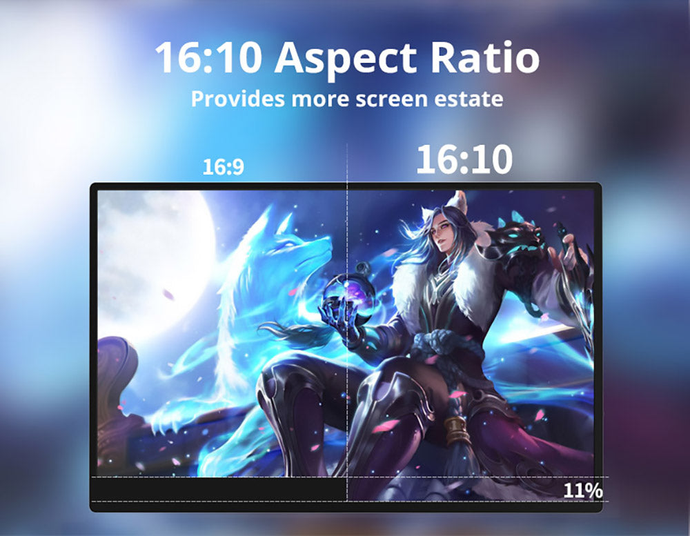 AOSIMAN 160QC Portable Monitor 16 Inch 2.5K 144Hz, 2560*1600 16:10 100%sRGB 480Cd/m² Display Game Screen