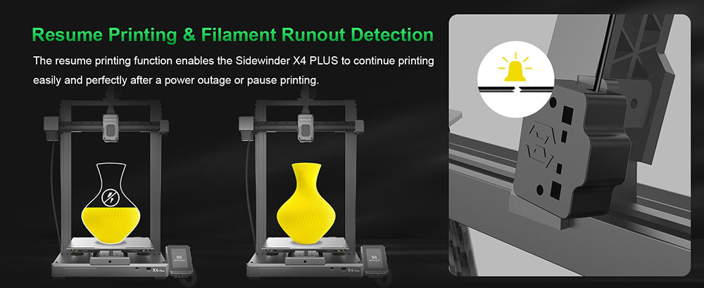 Artillery Sidewinder X4 Plus 3D Printer, 300*300*400mm, 500mm/s Print Speed, XY-Metal Linear Guide Rail, Auto Levelling, 8000 rpm Efficient Cooling Fans