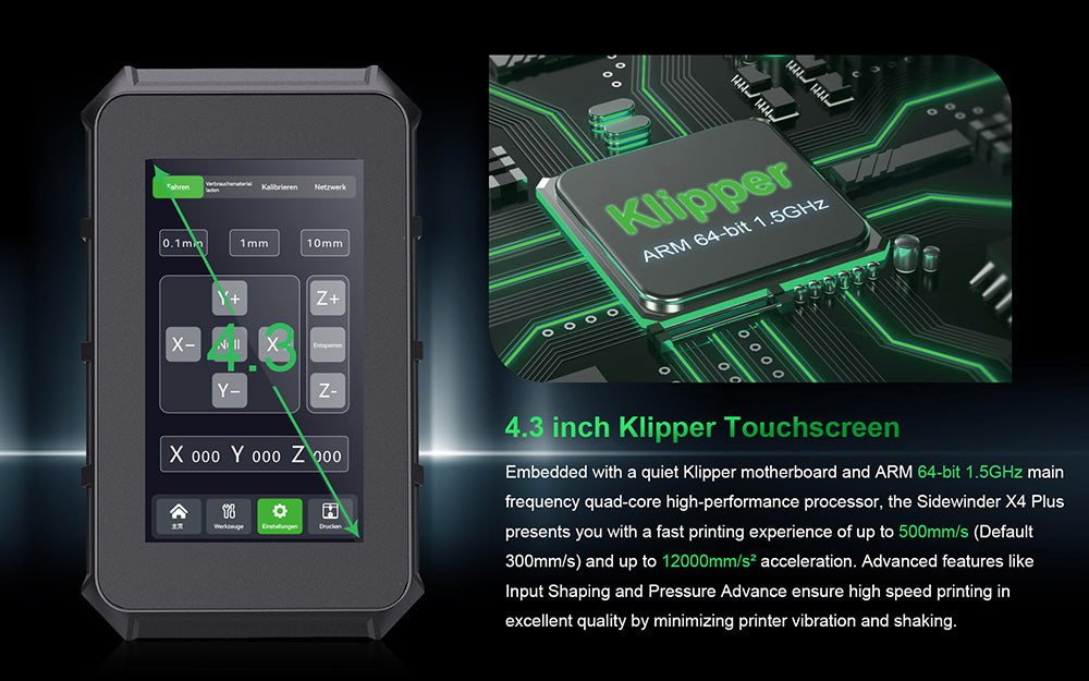 Artillery Sidewinder X4 Plus 3D Printer, 300*300*400mm, 500mm/s Print Speed, XY-Metal Linear Guide Rail, Auto Levelling, 8000 rpm Efficient Cooling Fans
