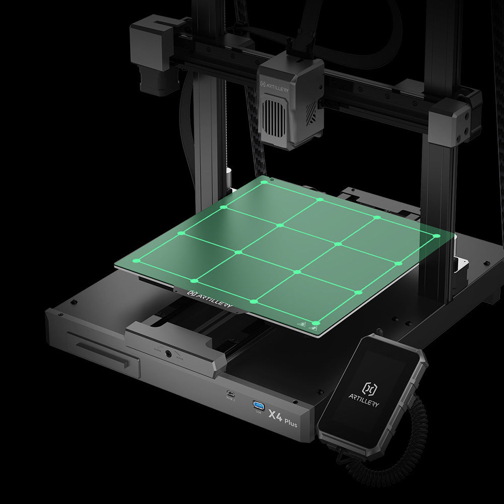 Artillery Sidewinder X4 Plus S1 3D Printer, 300*300*400mm, 500mm/s Print Speed, 300℃ High-temp Printing, XY-Metal Linear Guide Rail, Auto Levelling, 8000rpm Efficient Cooling Fans