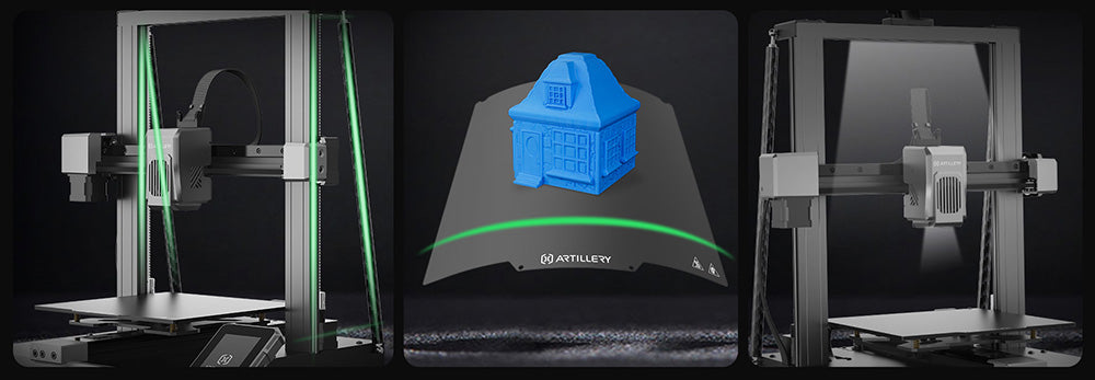 Artillery Sidewinder X4 Pro 3D Printer, 240*240*260mm, 500mm/s Printing Speed, X Y-axis Linear Rail, Direct Drive Extruder, 81 Points Auto Levelling, Double Pull Rod, Auto Cleaning Nozzle