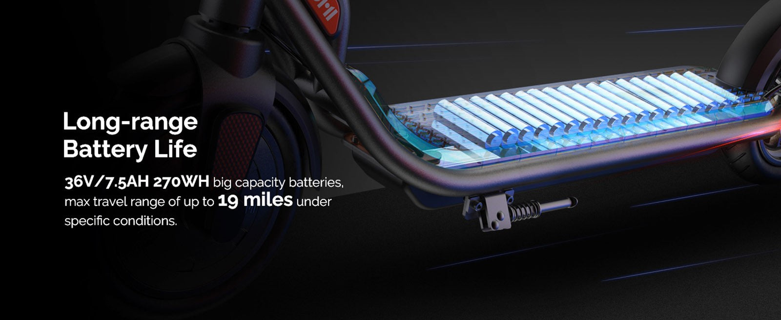 Atomi E20 Electric Scooter 8.5 inch Air Tire 250W Motor (Max Output 500W) 36V 7.5Ah Battery 30km Range Dual Brake 120kg