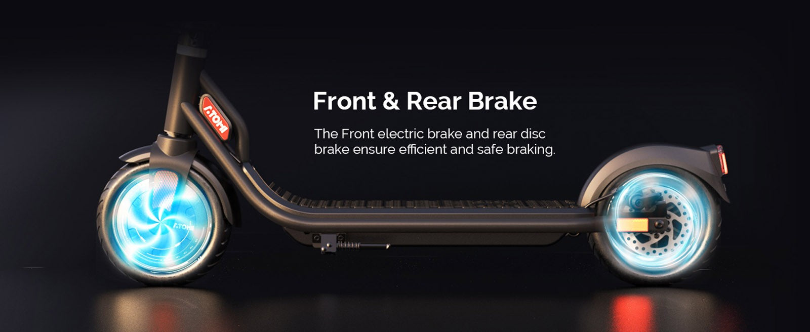 Atomi E20 Electric Scooter 8.5 inch Air Tire 250W Motor (Max Output 500W) 36V 7.5Ah Battery 30km Range Dual Brake 120kg