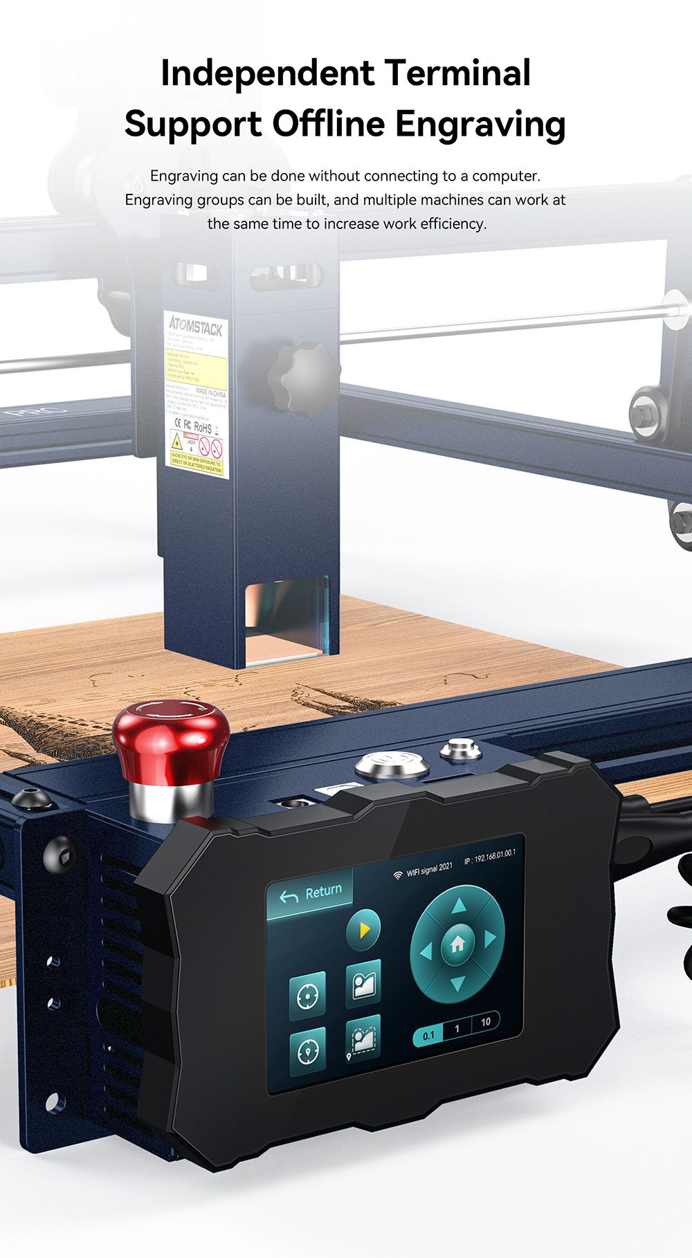 ATOMSTACK A10 Pro 10W Laser Engraver Cutter, 0.01mm High Accuracy, Fixed-Focus, Dual Compression Spot, 410*400mm