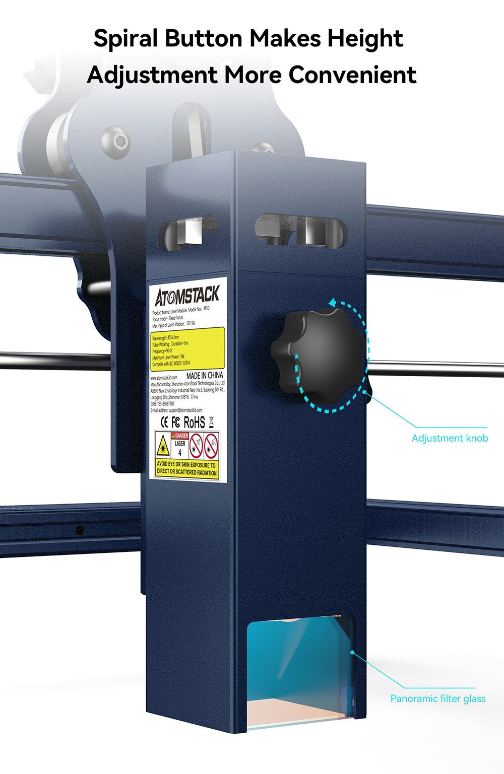 ATOMSTACK A10 Pro 10W Laser Engraver Cutter, 0.01mm High Accuracy, Fixed-Focus, Dual Compression Spot, 410*400mm