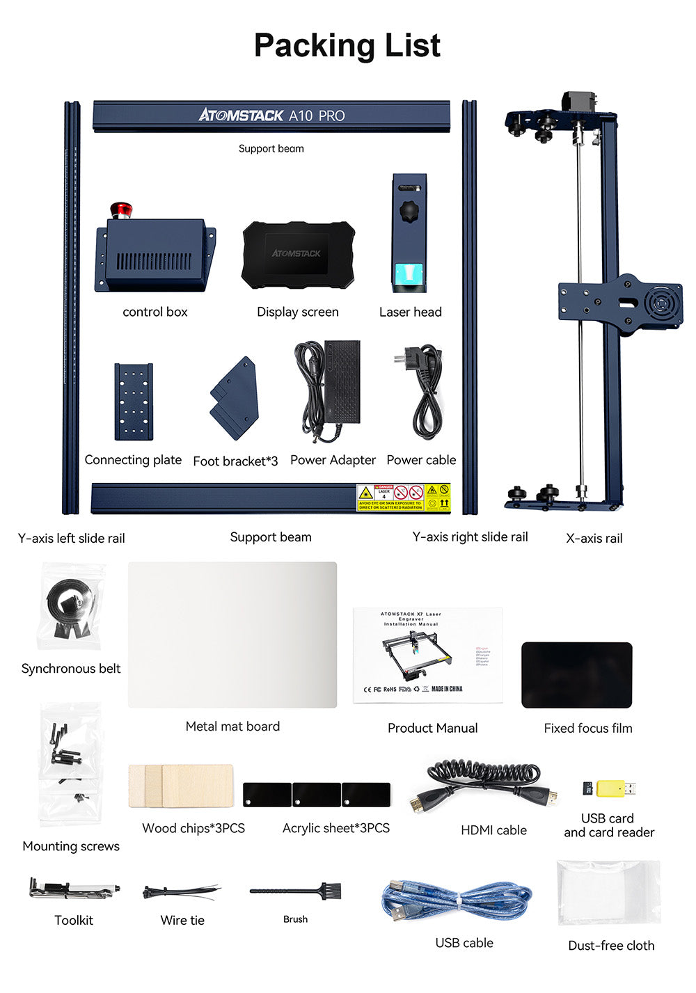 ATOMSTACK A10 Pro 10W Laser Engraver Cutter, 0.01mm High Accuracy, Fixed-Focus, Dual Compression Spot, 410*400mm