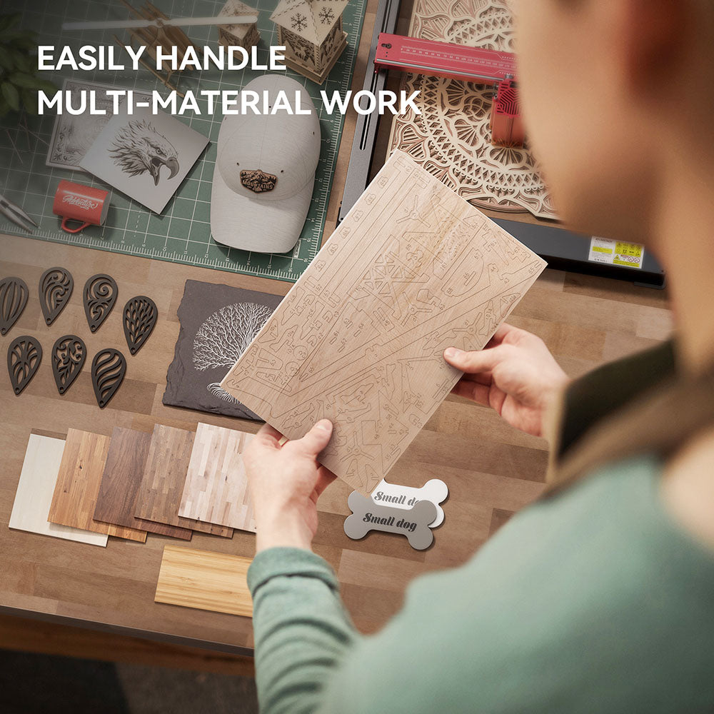 ATOMSTACK A12 PRO 12W Laser Engraver Cutter, Fixed Focus, 0.02mm Engraving Precision, 600mm/s Engraving Speed, 32-bit Motherboard, Cross Laser Positioning, App Control, 365x305mm