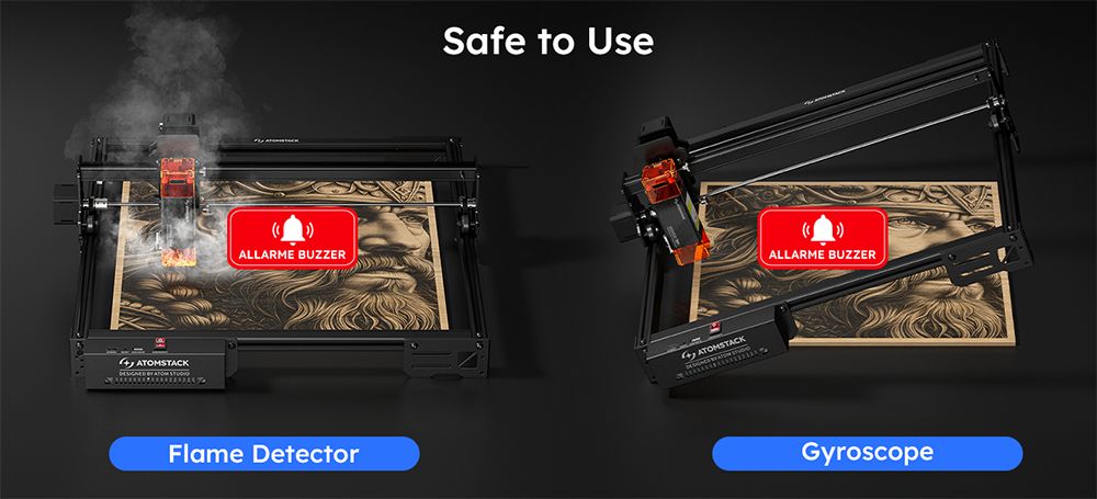 ATOMSTACK A5 Pro V2 5W Laser Engraver, 400mm/s High Speed, 0.01mm Precision, 5mm Wood 3mm Black Acrylic in One Pass, 410*380mm
