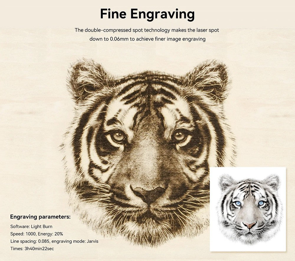 ATOMSTACK S10 Pro 10W Laser Engraver Cutter, 50W Machine Power, Fixed-Focus, 0.08x0.06mm Compressed Spot, Offline Working, 410x400mm