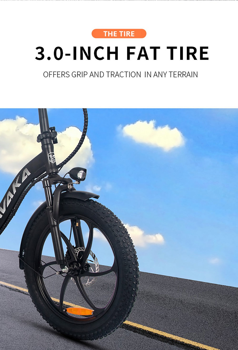 AVAKA BZ20 PLUS Electric Bike Foldable 20*3.0 Inch Fat Tires 500W Brushless Motor 25Km/h Max Speed 48V 18.2Ah Battery 100Km Range 120KG Max Load Dual Disc Brake Shimano 7-Speed Gear IP54 Waterproof LCD Display One-piece wheel - Black