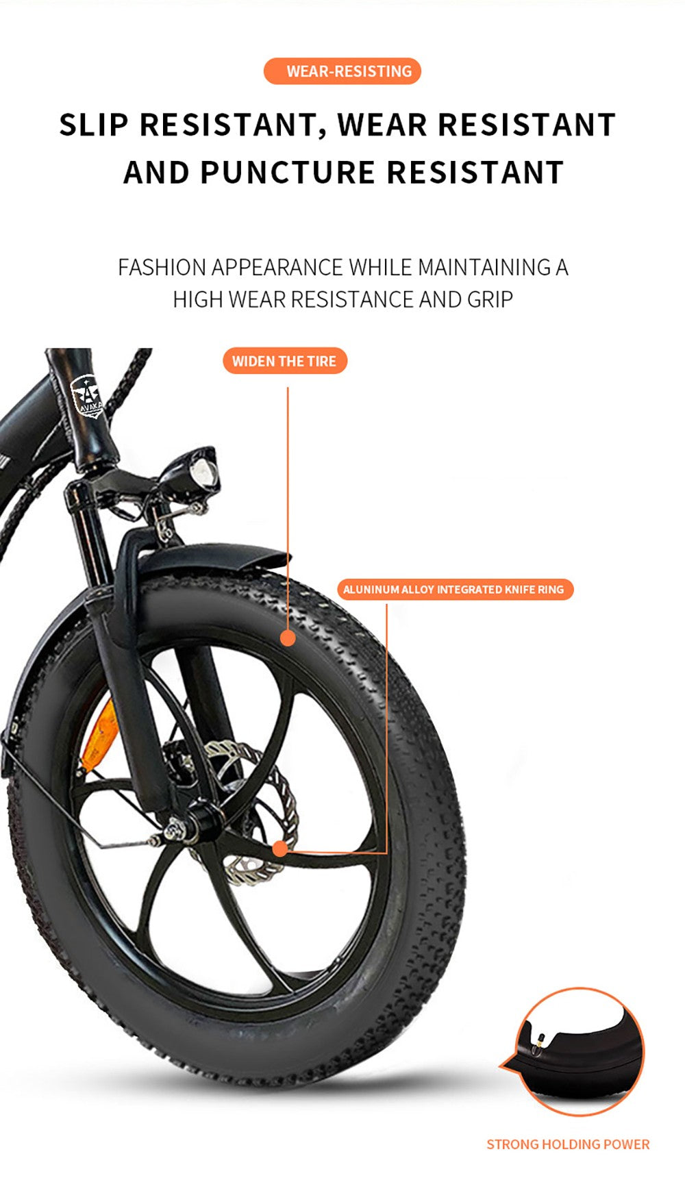 AVAKA BZ20 PLUS Electric Bike Foldable 20*3.0 Inch Fat Tires 500W Brushless Motor 25Km/h Max Speed 48V 18.2Ah Battery 100Km Range 120KG Max Load Dual Disc Brake Shimano 7-Speed Gear IP54 Waterproof LCD Display One-piece wheel - Black