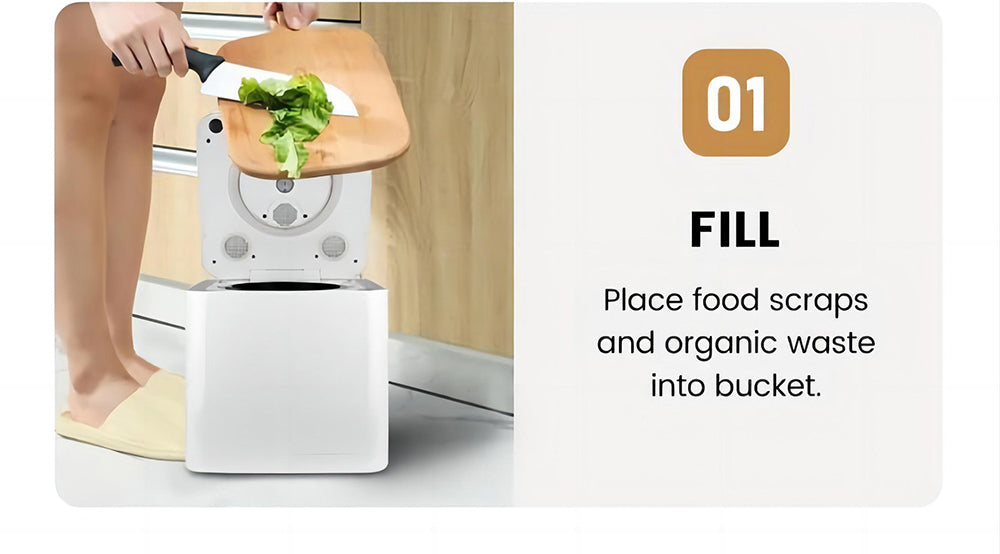 BEECO HQD-314Pro Kitchen Composter, 3.3L Capacity, Turning Waste into Natural Fertilizer, Built-in UVC Light, Child Lock, LCD Screen