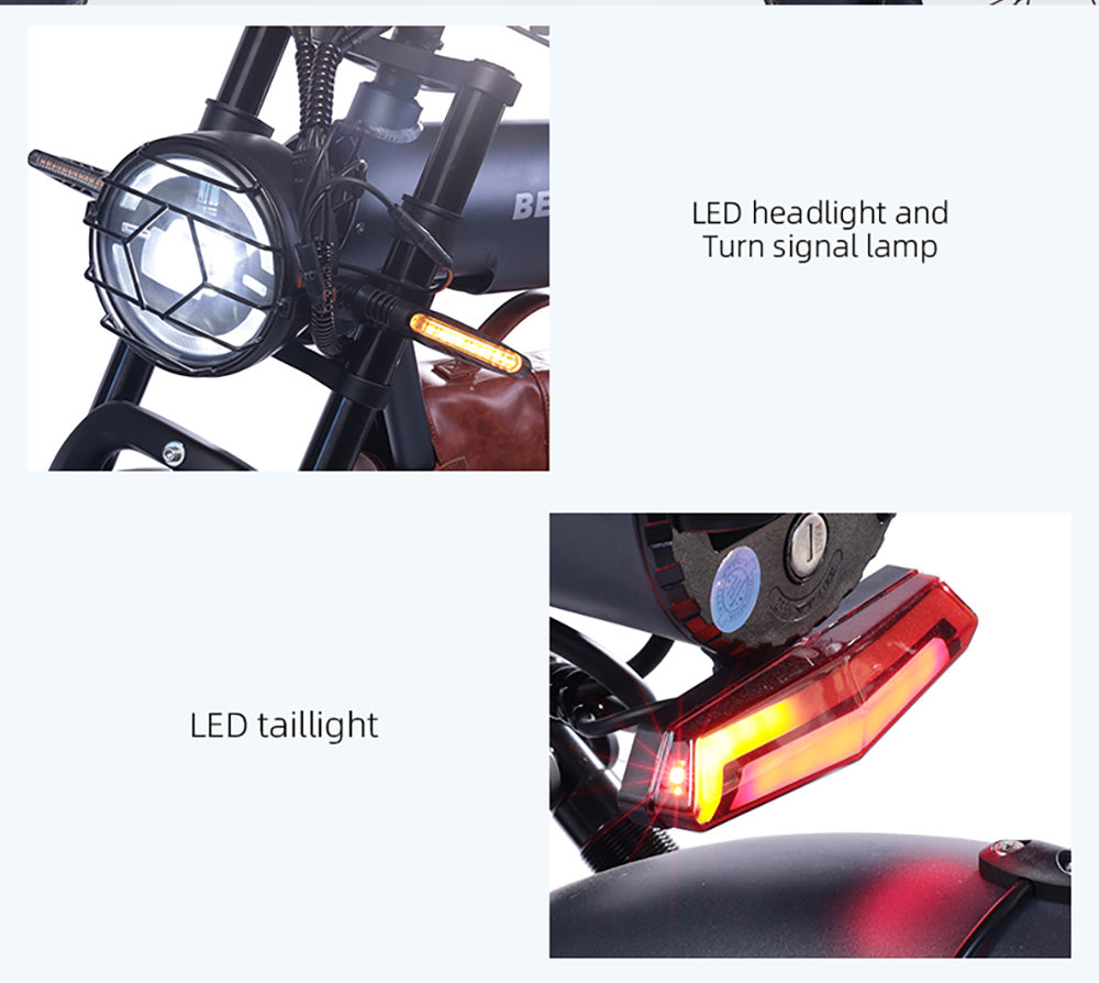 BEZIOR XF006 Electric Bike, 1200W Motor, 48V 23.2Ah Battery, 20*4.0-inch Tire, 47km/h Max Speed, 100km Range, Hydraulic Oil Brakes, Spring Suspensions, Shimano 7-speed, LCD Display