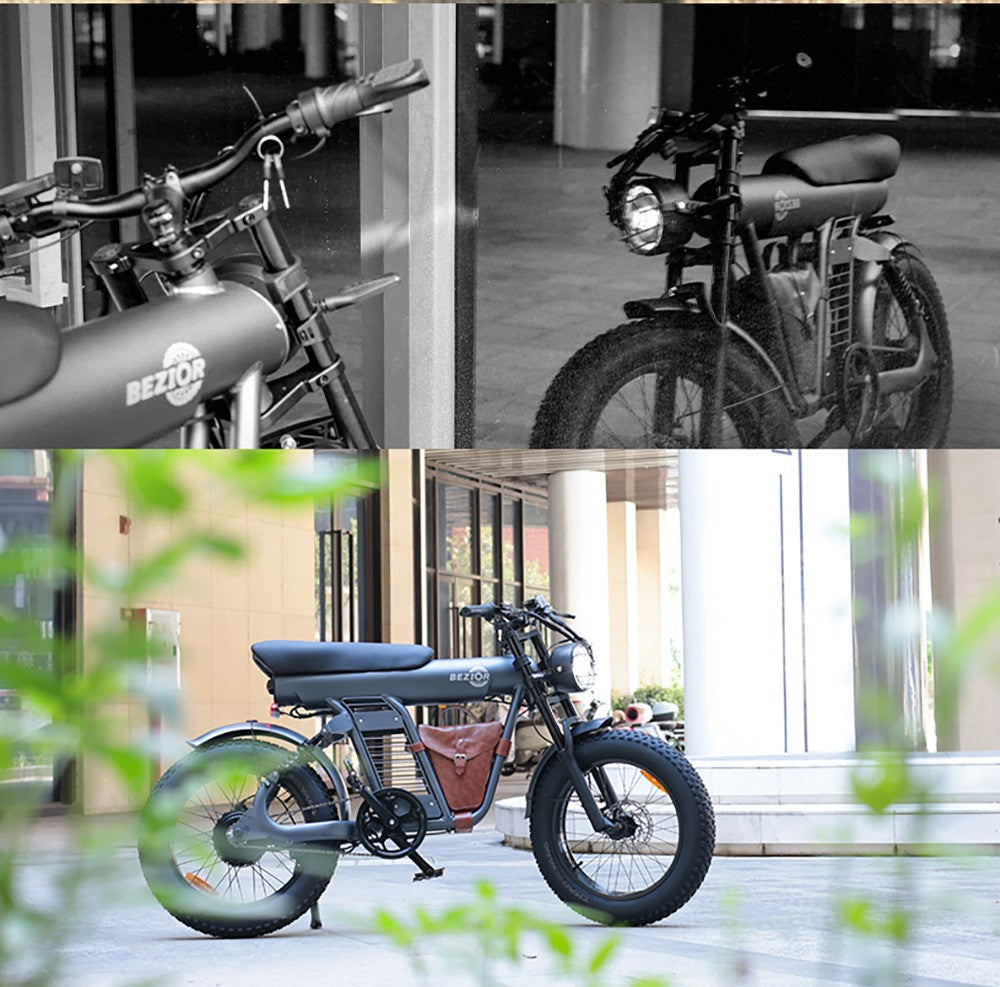 BEZIOR XF006 Electric Bike, 1200W Motor, 48V 23.2Ah Battery, 20*4.0-inch Tire, 47km/h Max Speed, 100km Range, Hydraulic Oil Brakes, Spring Suspensions, Shimano 7-speed, LCD Display