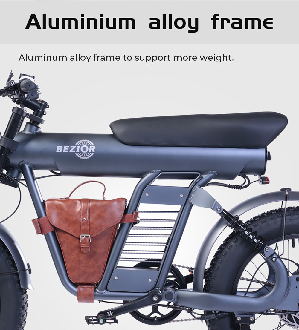 BEZIOR XF006 Electric Bike, 1200W Motor, 48V 23.2Ah Battery, 20*4.0-inch Tire, 47km/h Max Speed, 100km Range, Hydraulic Oil Brakes, Spring Suspensions, Shimano 7-speed, LCD Display