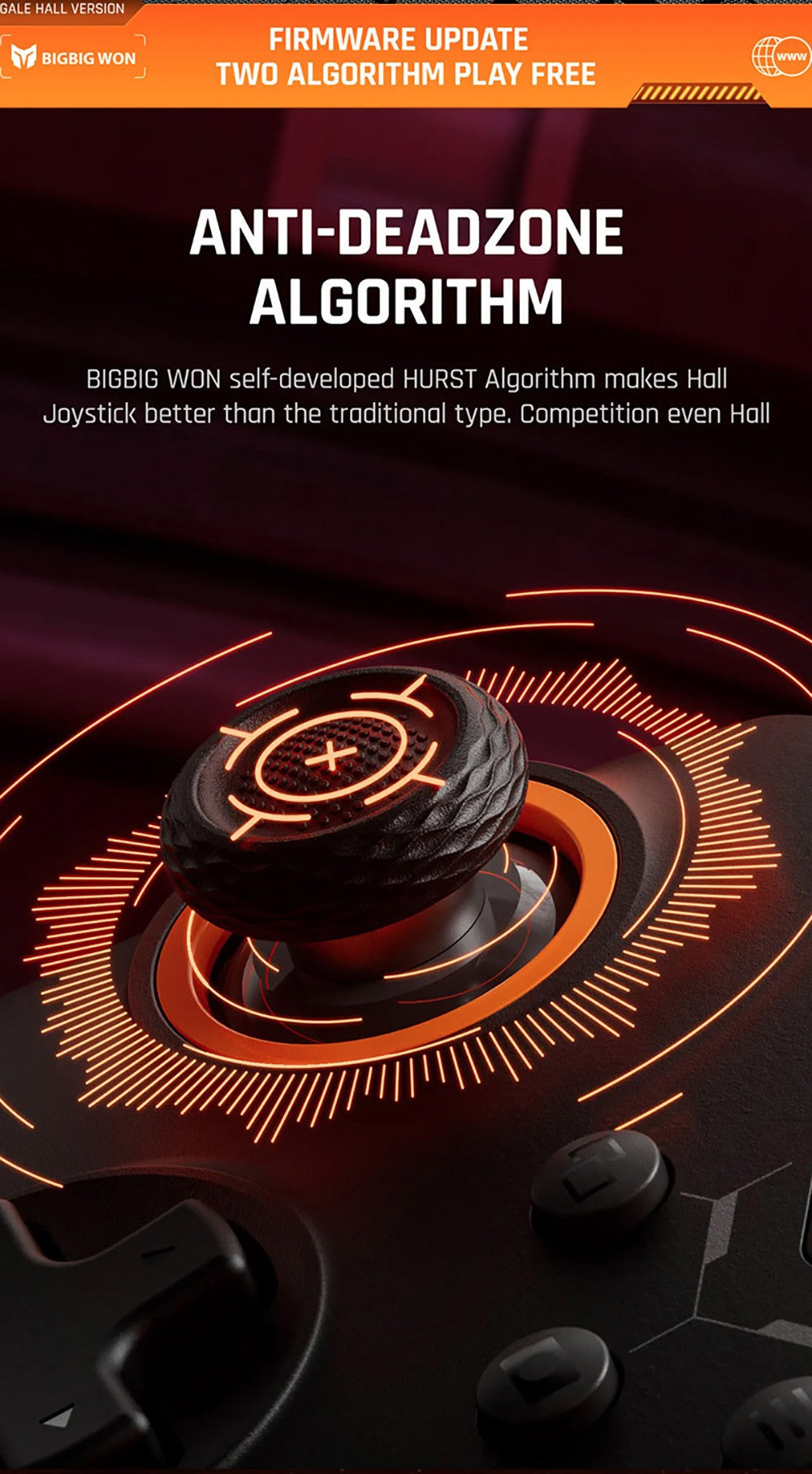 BIGBIG WON GALE HALL Wireless Game Controller, 3 Connection Modes, Hall Joysticks & Triggers, Compatible with Switch / PC / iOS / Android