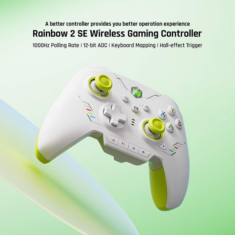 BIGBIG WON Rainbow 2 SE Game Controller, Hall Effect Trigger, 12-bit ADC, 4-way & 8-way D-pads, Compatible with Switch / PC / Android / iOS - Green