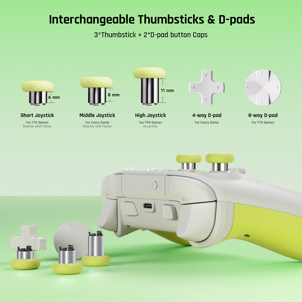 BIGBIG WON Rainbow 2 SE Game Controller, Hall Effect Trigger, 12-bit ADC, 4-way & 8-way D-pads, Compatible with Switch / PC / Android / iOS - Green
