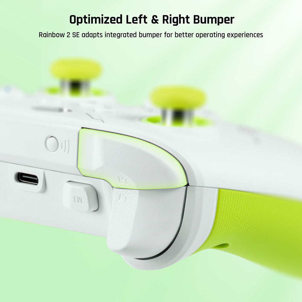 BIGBIG WON Rainbow 2 SE Game Controller, Hall Effect Trigger, 12-bit ADC, 4-way & 8-way D-pads, Compatible with Switch / PC / Android / iOS - Green