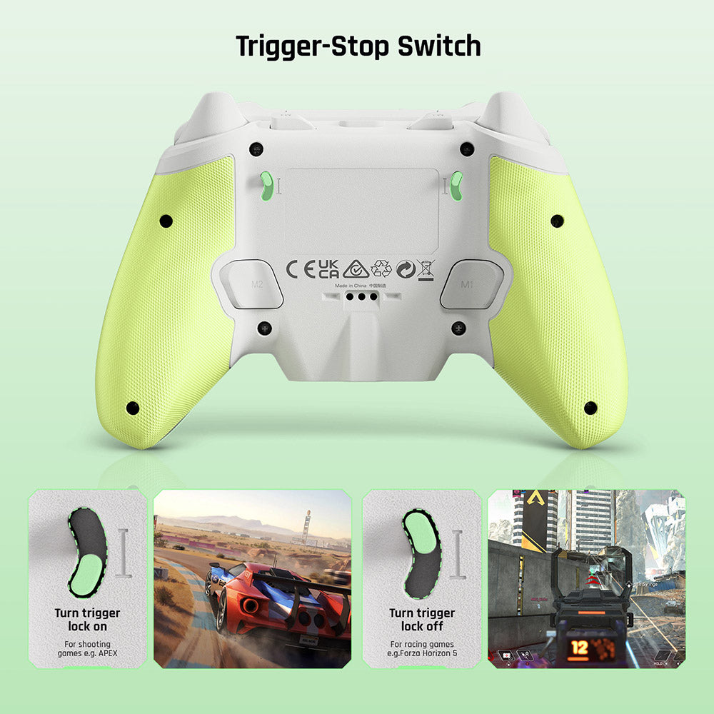 BIGBIG WON Rainbow 2 SE Game Controller, Hall Effect Trigger, 12-bit ADC, 4-way & 8-way D-pads, Compatible with Switch / PC / Android / iOS - Green