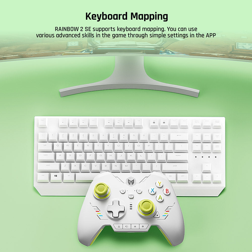 BIGBIG WON Rainbow 2 SE Game Controller, Hall Effect Trigger, 12-bit ADC, 4-way & 8-way D-pads, Compatible with Switch / PC / Android / iOS - Green