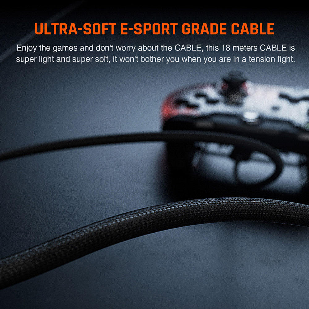 BIGBIG WON Rainbow Lite Wired Game Controller, RGB Light, Custom Buttons, Compatible with Switch / Windows 10 & 11 PC