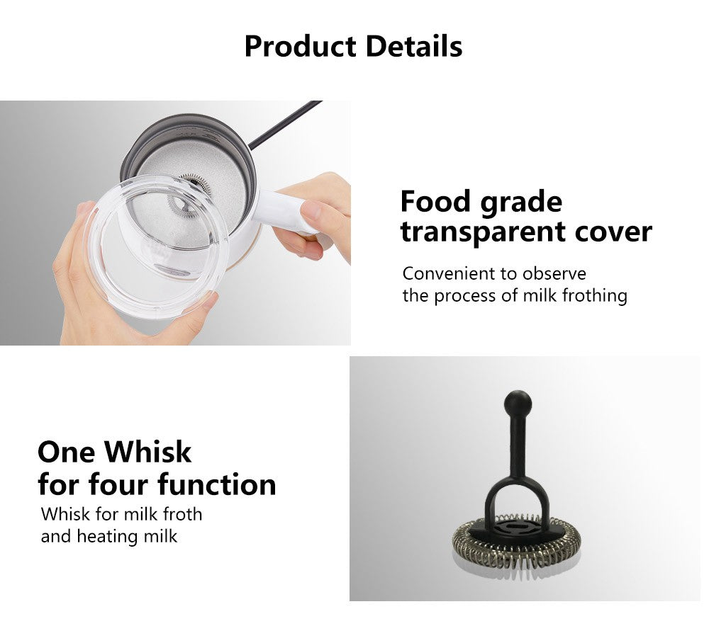 BioloMix BN11 4 in 1 Hot and Cold Milk Frother, 150ml Frothing Capacity, 300ml Heating Capacity