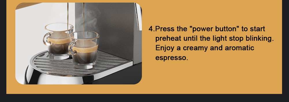 BioloMix CM7008 Semi-Automatic Espresso Coffee Maker with Milk Steam Frother Wand, 20 Bar Pressure, 1.1L Water Tank, Single/Double Cup