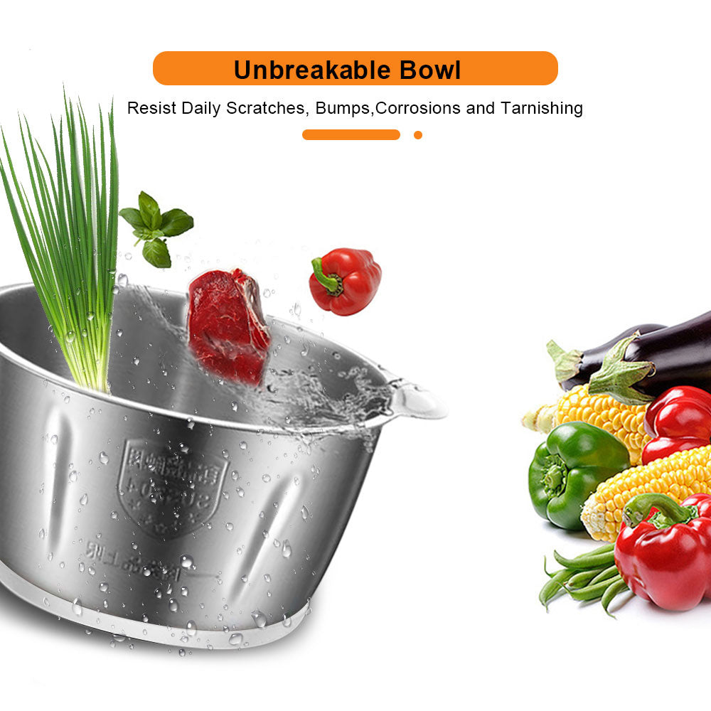 BioloMix CP615 Electric Meat Grinder Chopper, Low/High 2 Speeds, 500W Motor, 2L Large Capacity