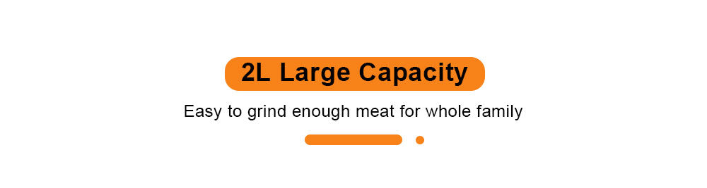 BioloMix CP615 Electric Meat Grinder Chopper, Low/High 2 Speeds, 500W Motor, 2L Large Capacity