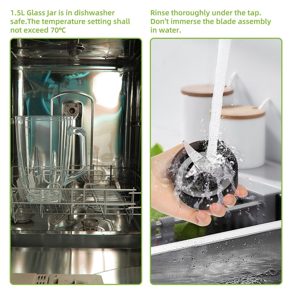 BioloMix SF701 1300W Smoothie Blender with 1.5L Glass Jar, 2 Speed Settings, Pulse Function