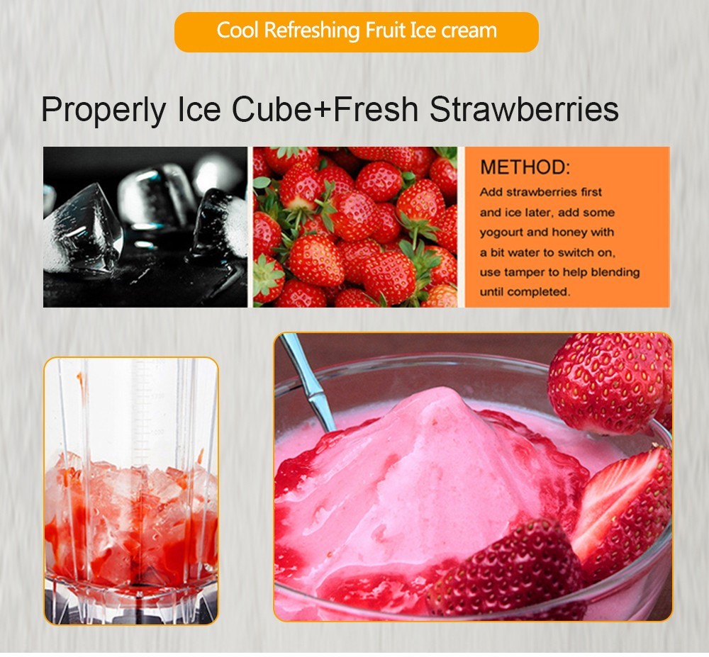 BioloMix T5200 3HP 2200W Timer Blender, Fruit Food Mixer Juicer, 2L Capacity, BPA Free