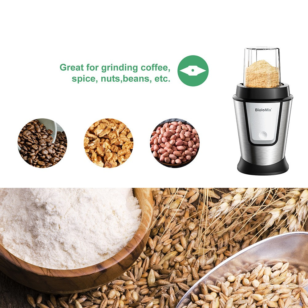 BioloMix TB23M 3-in-1 Multifunctional Food Processor, 700W Portable Juicer, Personal Blender, Meat Grinder, Coffee Spice Grinder, Meat Chopper, Smoothies, Fruits Mixer