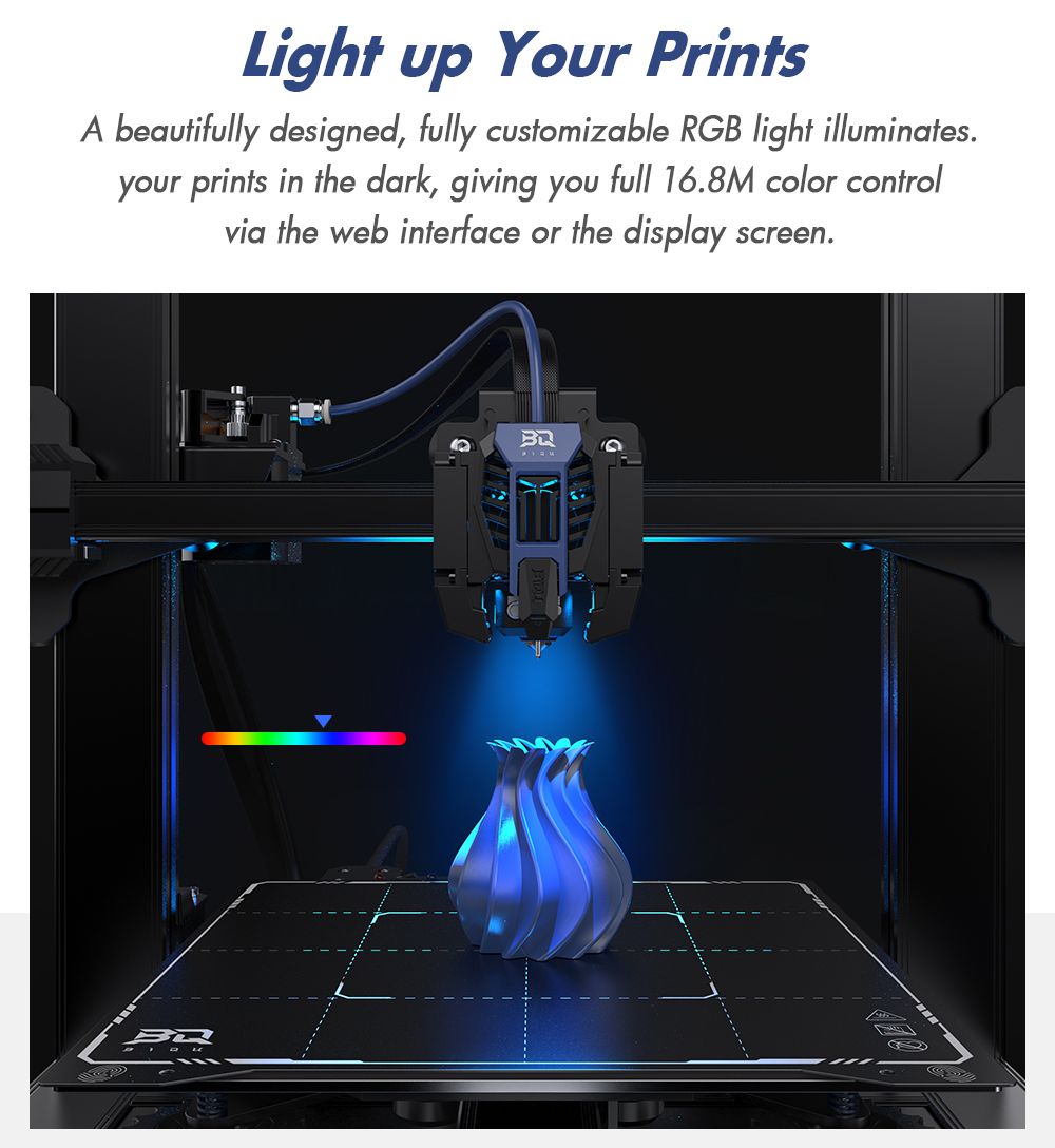 BIQU Hurakan 3D Printer, Klipper Firmware, Auto Leveling, Built-in Microprobe, Partitioned Hotbed, Silent Printing, Filament Runout Sensor, WiFi Remote Control, 220x220x270mm