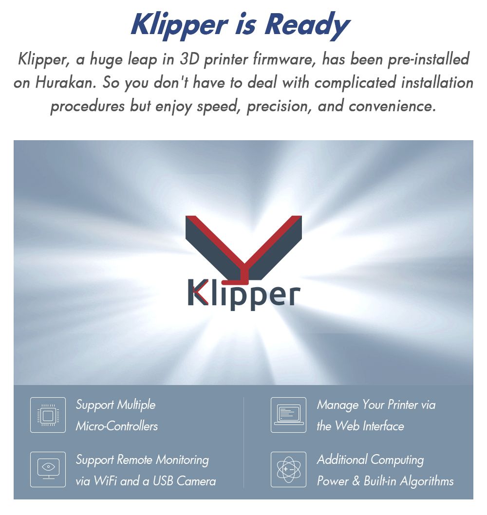 BIQU Hurakan 3D Printer, Klipper Firmware, Auto Leveling, Built-in Microprobe, Partitioned Hotbed, Silent Printing, Filament Runout Sensor, WiFi Remote Control, 220x220x270mm