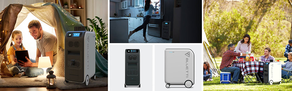 BLUETTI EP500 Portable Power Station, 5100Wh LiFePO4 Battery Solar Generator, 2000W AC Output, Seamless UPS, 15W Wireless Charging, App Control - EU Plug