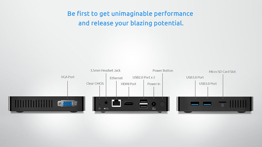 BMAX B1 Pro Mini PC Intel Gemini Lake N4000 Up to 2.6 GHz Windows 11 8GB RAM 128GB SSD 2.4G/5G Dual Band WiFi Bluetooth 4.2 - EU