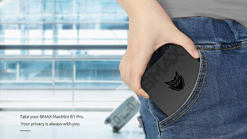 BMAX B1 Pro Mini PC Intel Gemini Lake N4000 Up to 2.6 GHz Windows 11 8GB RAM 128GB SSD 2.4G/5G Dual Band WiFi Bluetooth 4.2 - EU