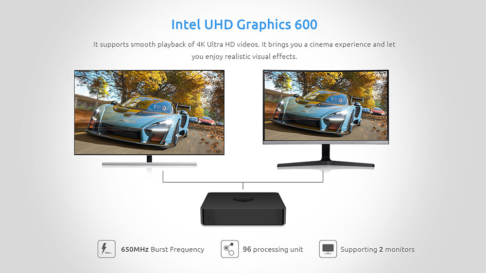 BMAX B1 Pro Mini PC Intel Gemini Lake N4000 Up to 2.6 GHz Windows 11 8GB RAM 128GB SSD 2.4G/5G Dual Band WiFi Bluetooth 4.2 - EU