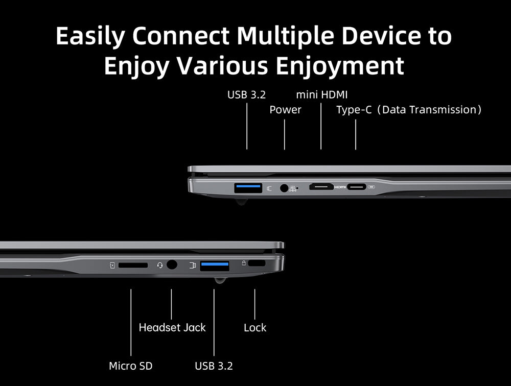BMAX X15 Pro Laptop, 15.6 inch 1920*1080 IPS Screen, Intel N95 4 Cores Max 3.4GHz, 16GB RAM 512GB SSD, WiFi 5 Bluetooth 5.0, 5000mAh Battery, 1*Type-C, 2*USB3.2, 1*Mini HDMI, 1*Micro SD Slot, 1*Headset Jack, Full-size Keyboard