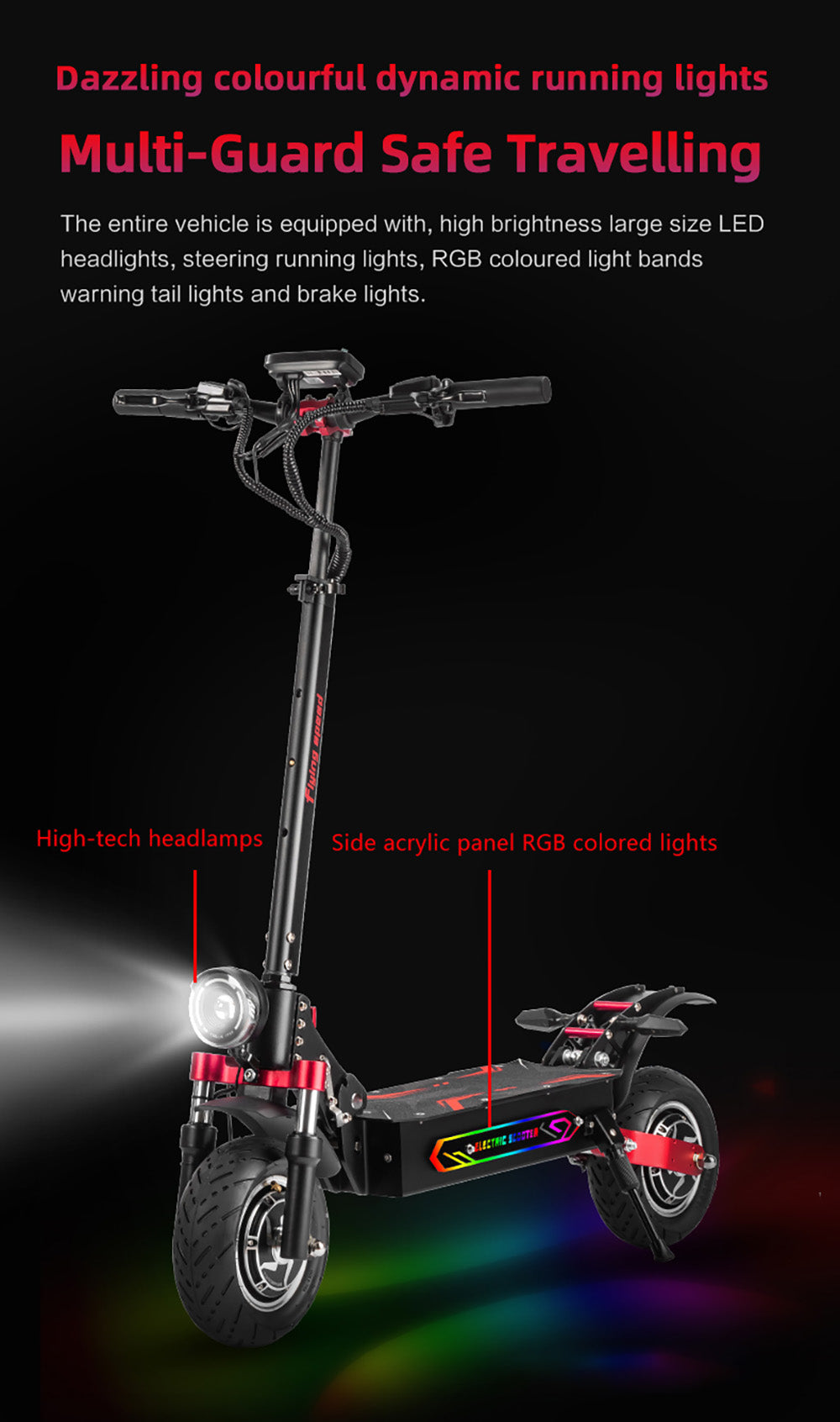 BOYUEDA Q7 Pro Max Electric Scooter, 1600W*2 Motor, 52V 28AH Battery, 10-inch Tire, 70km/h Max Speed, 110km Range, Dual Hydraulic Disc Brakes, Front Hydraulic Shock Absorber & Rear Spring Shock Absorber, LCD Display