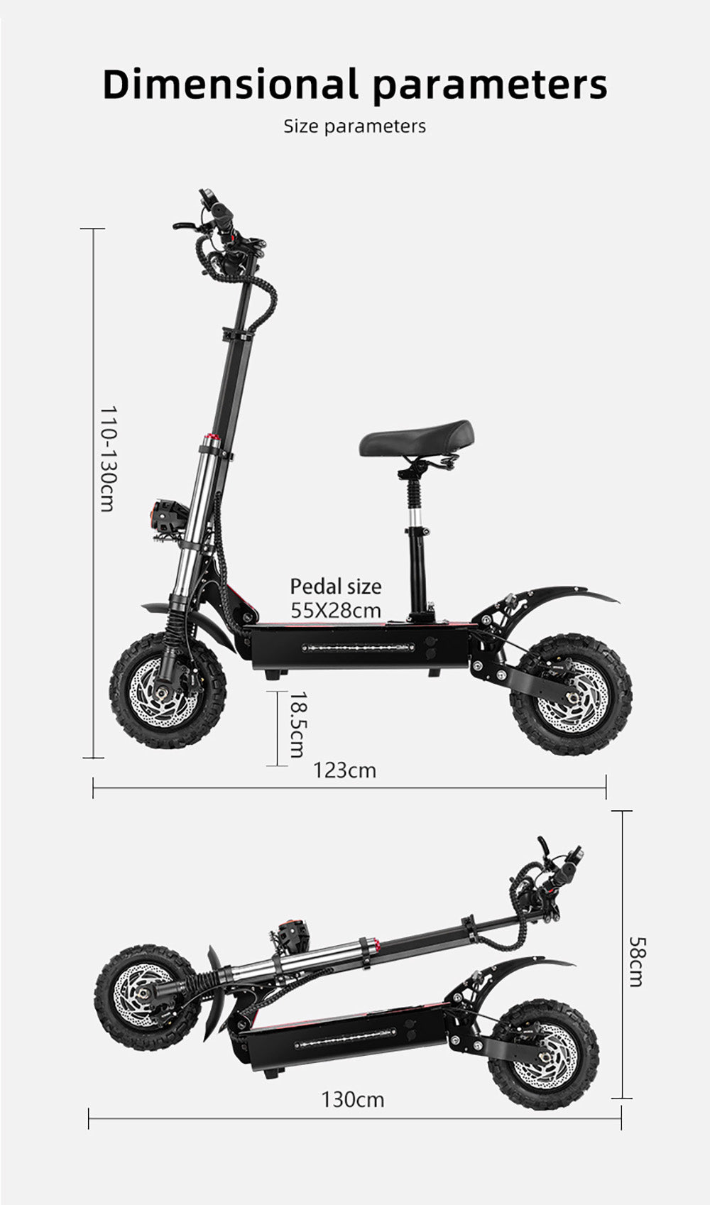 BOYUEDA S3-11 Electric Scooter, 2*3000W Motor, 60V 38AH Battery, 11-inch Tire, 85km/h Max Speed, 120km Range, Dual Hydraulic Disc Brakes, Hydraulic Shock Absorber, LCD Display